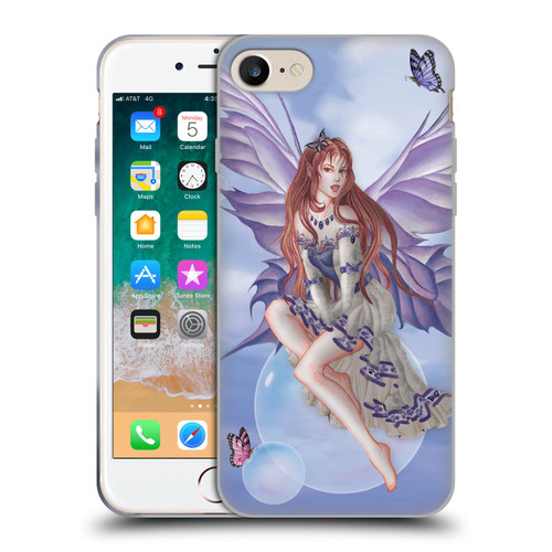 Nene Thomas Bubbles Purple Lace Fairy On Cat Soft Gel Case for Apple iPhone 7 / 8 / SE 2020 & 2022