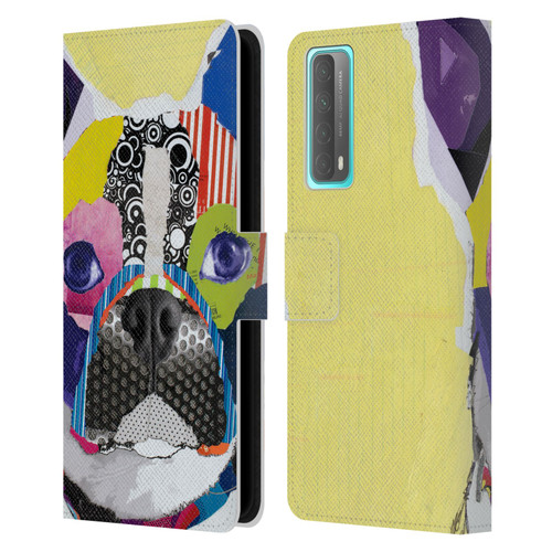 Michel Keck Dogs Boston Terrier Leather Book Wallet Case Cover For Huawei P Smart (2021)