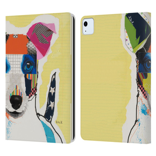 Michel Keck Dogs Whippet Leather Book Wallet Case Cover For Apple iPad Air 2020 / 2022