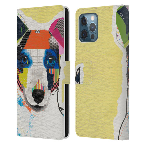 Michel Keck Dogs Whippet Leather Book Wallet Case Cover For Apple iPhone 12 Pro Max