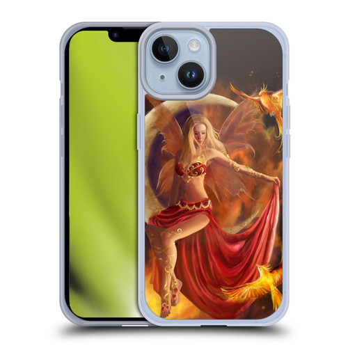 Nene Thomas Crescents Fire Fairy On Moon Phoenix Soft Gel Case for Apple iPhone 14
