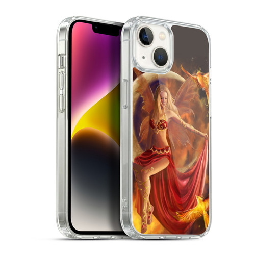 Nene Thomas Crescents Fire Fairy On Moon Phoenix Soft Gel Case for Apple iPhone 14 Plus & MagSafe