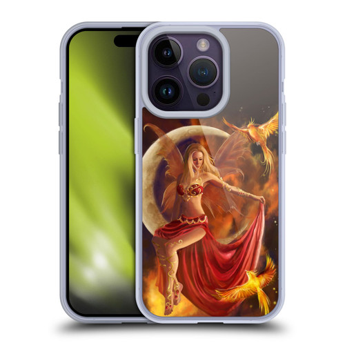 Nene Thomas Crescents Fire Fairy On Moon Phoenix Soft Gel Case for Apple iPhone 14 Pro