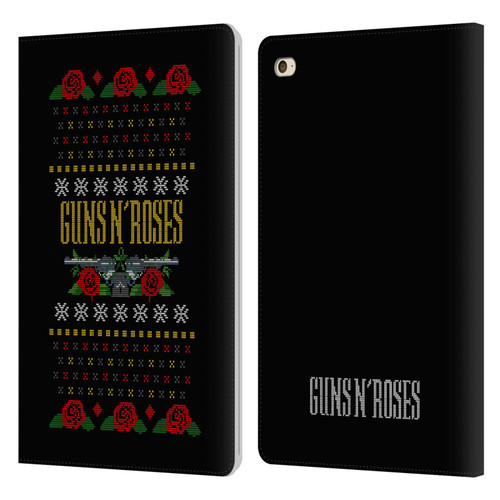 Guns N' Roses Christmas Text Logo Pistol Leather Book Wallet Case Cover For Apple iPad mini 4