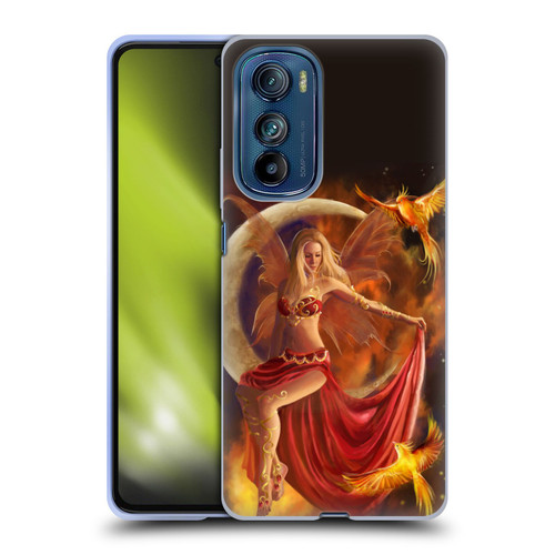 Nene Thomas Crescents Fire Fairy On Moon Phoenix Soft Gel Case for Motorola Edge 30