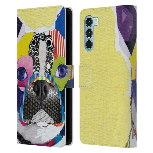 Michel Keck Dogs Boston Terrier Leather Book Wallet Case Cover For Motorola Edge S30 / Moto G200 5G