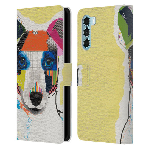 Michel Keck Dogs Whippet Leather Book Wallet Case Cover For Motorola Edge S30 / Moto G200 5G
