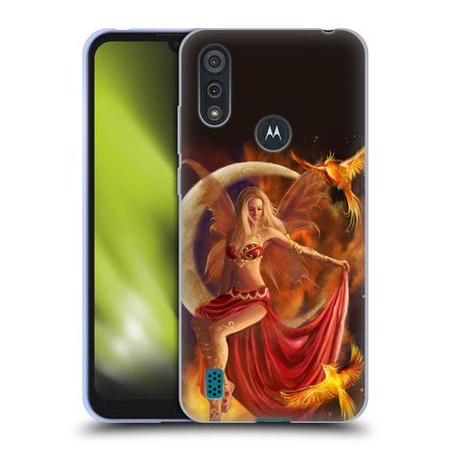 Nene Thomas Crescents Fire Fairy On Moon Phoenix Soft Gel Case for Motorola Moto E6s (2020)