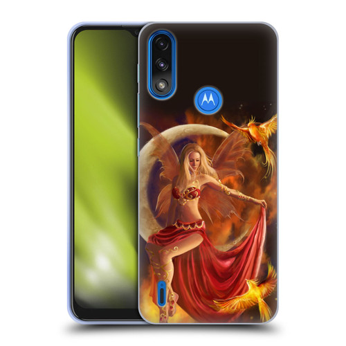 Nene Thomas Crescents Fire Fairy On Moon Phoenix Soft Gel Case for Motorola Moto E7 Power / Moto E7i Power