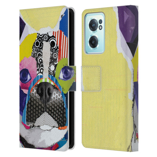 Michel Keck Dogs Boston Terrier Leather Book Wallet Case Cover For OnePlus Nord CE 2 5G