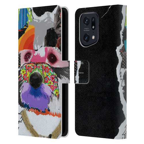 Michel Keck Dogs Westie Leather Book Wallet Case Cover For OPPO Find X5 Pro