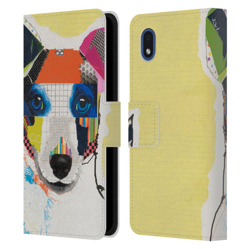 Michel Keck Dogs Whippet Leather Book Wallet Case Cover For Samsung Galaxy A01 Core (2020)
