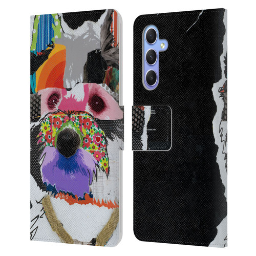 Michel Keck Dogs Westie Leather Book Wallet Case Cover For Samsung Galaxy A34 5G