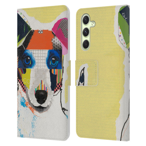 Michel Keck Dogs Whippet Leather Book Wallet Case Cover For Samsung Galaxy A54 5G