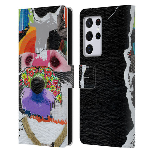 Michel Keck Dogs Westie Leather Book Wallet Case Cover For Samsung Galaxy S21 Ultra 5G