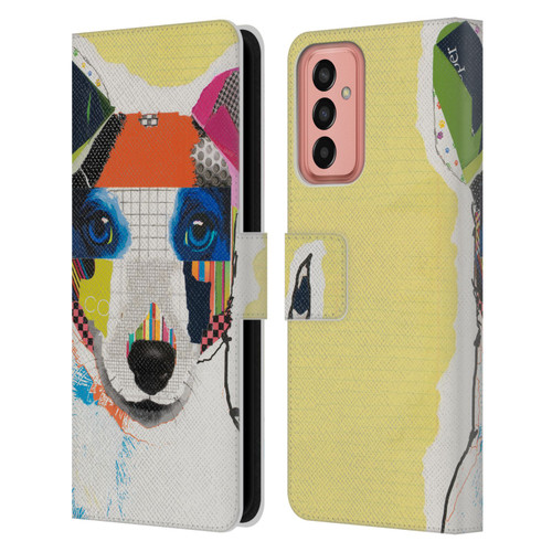 Michel Keck Dogs Whippet Leather Book Wallet Case Cover For Samsung Galaxy M13 (2022)