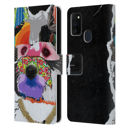 Michel Keck Dogs Westie Leather Book Wallet Case Cover For Samsung Galaxy M30s (2019)/M21 (2020)