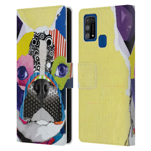 Michel Keck Dogs Boston Terrier Leather Book Wallet Case Cover For Samsung Galaxy M31 (2020)