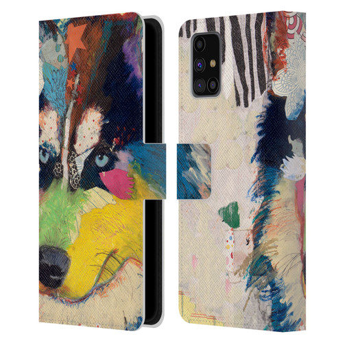 Michel Keck Dogs Husky Leather Book Wallet Case Cover For Samsung Galaxy M31s (2020)