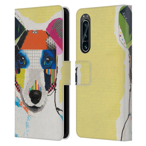 Michel Keck Dogs Whippet Leather Book Wallet Case Cover For Sony Xperia 5 IV