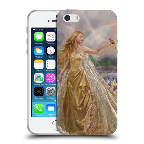 Nene Thomas Deep Forest Gold Angel Fairy With Bird Soft Gel Case for Apple iPhone 5 / 5s / iPhone SE 2016