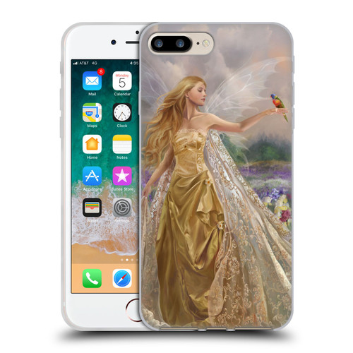 Nene Thomas Deep Forest Gold Angel Fairy With Bird Soft Gel Case for Apple iPhone 7 Plus / iPhone 8 Plus