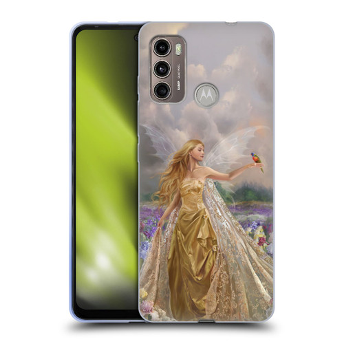 Nene Thomas Deep Forest Gold Angel Fairy With Bird Soft Gel Case for Motorola Moto G60 / Moto G40 Fusion