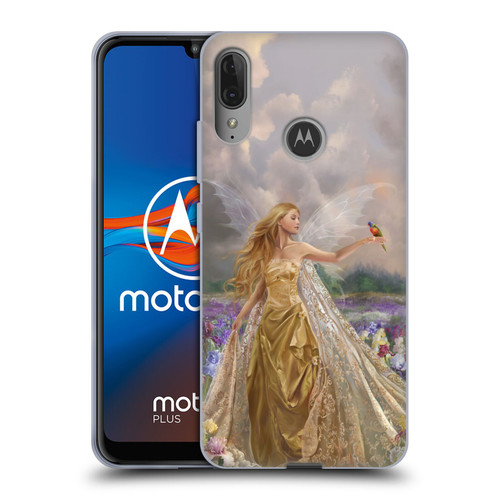 Nene Thomas Deep Forest Gold Angel Fairy With Bird Soft Gel Case for Motorola Moto E6 Plus