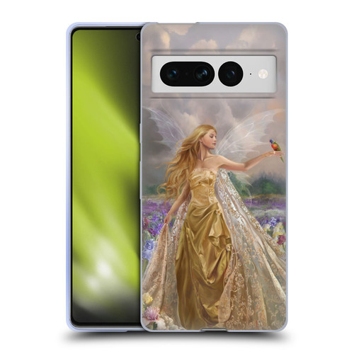 Nene Thomas Deep Forest Gold Angel Fairy With Bird Soft Gel Case for Google Pixel 7 Pro