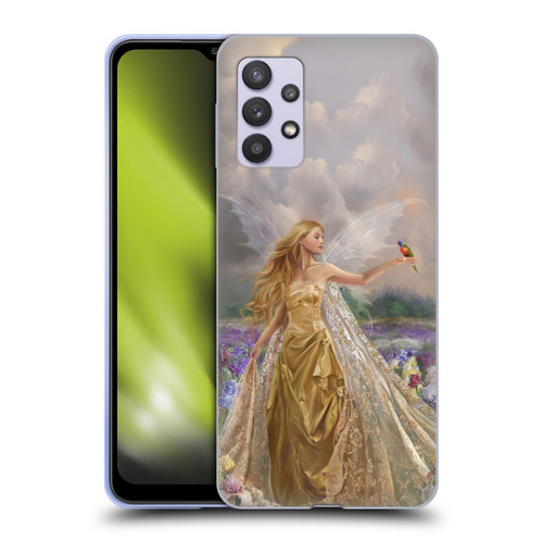 Nene Thomas Deep Forest Gold Angel Fairy With Bird Soft Gel Case for Samsung Galaxy A32 5G / M32 5G (2021)