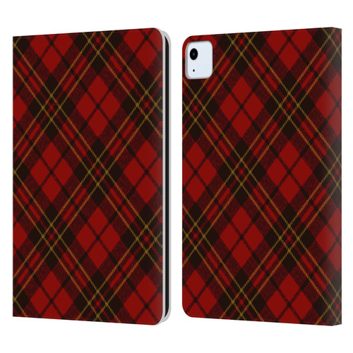 PLdesign Christmas Red Tartan Leather Book Wallet Case Cover For Apple iPad Air 2020 / 2022