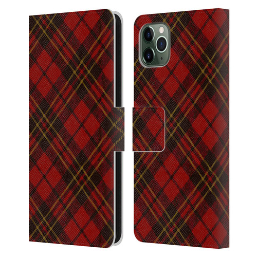 PLdesign Christmas Red Tartan Leather Book Wallet Case Cover For Apple iPhone 11 Pro Max