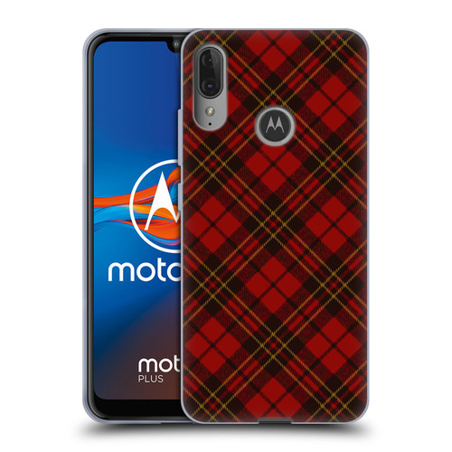 PLdesign Christmas Red Tartan Soft Gel Case for Motorola Moto E6 Plus