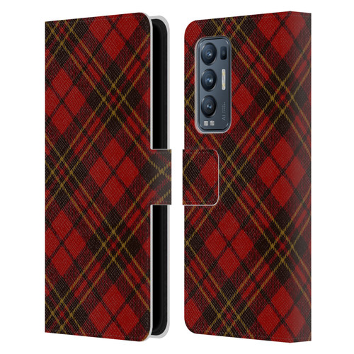 PLdesign Christmas Red Tartan Leather Book Wallet Case Cover For OPPO Find X3 Neo / Reno5 Pro+ 5G