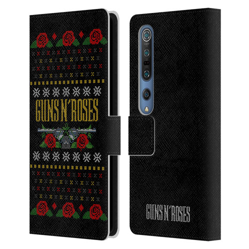 Guns N' Roses Christmas Text Logo Pistol Leather Book Wallet Case Cover For Xiaomi Mi 10 5G / Mi 10 Pro 5G