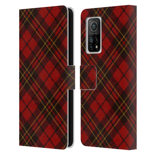PLdesign Christmas Red Tartan Leather Book Wallet Case Cover For Xiaomi Mi 10T 5G