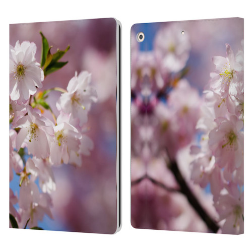 PLdesign Flowers And Leaves Spring Blossom Leather Book Wallet Case Cover For Apple iPad 10.2 2019/2020/2021