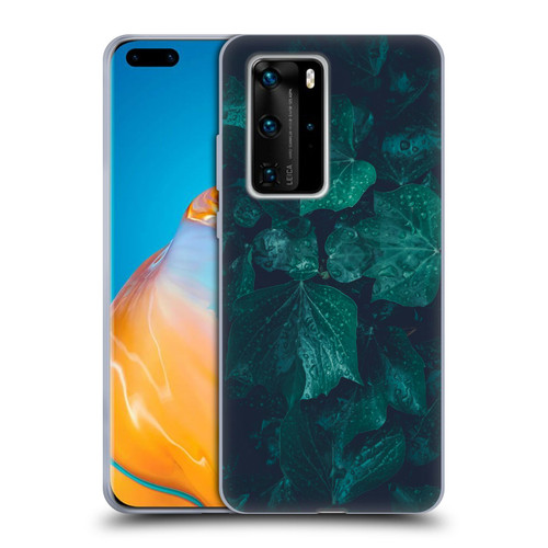 PLdesign Flowers And Leaves Dark Emerald Green Ivy Soft Gel Case for Huawei P40 Pro / P40 Pro Plus 5G