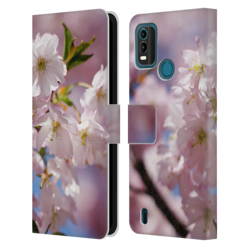 PLdesign Flowers And Leaves Spring Blossom Leather Book Wallet Case Cover For Nokia G11 Plus