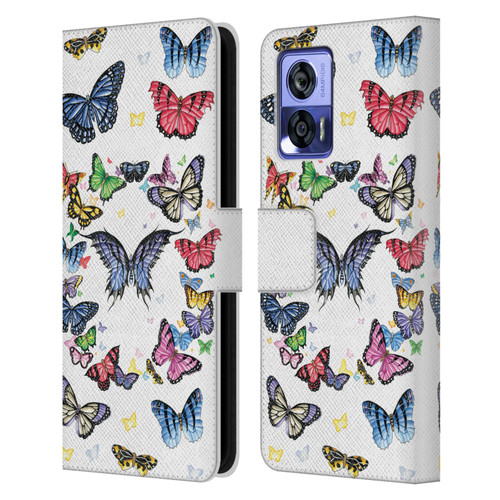 Nene Thomas Art Butterfly Pattern Leather Book Wallet Case Cover For Motorola Edge 30 Neo 5G