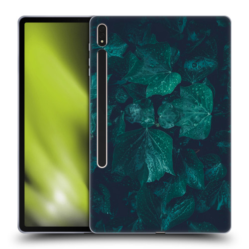 PLdesign Flowers And Leaves Dark Emerald Green Ivy Soft Gel Case for Samsung Galaxy Tab S8 Plus