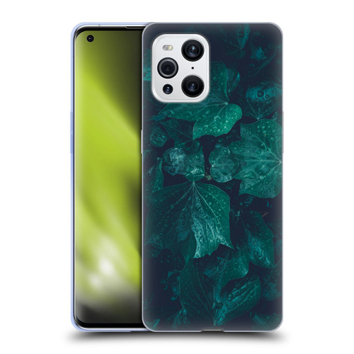 PLdesign Flowers And Leaves Dark Emerald Green Ivy Soft Gel Case for OPPO Find X3 / Pro