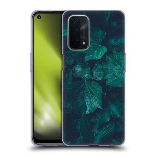 PLdesign Flowers And Leaves Dark Emerald Green Ivy Soft Gel Case for OPPO A54 5G