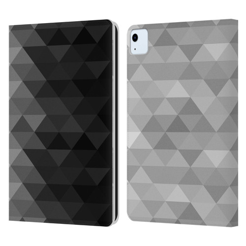 PLdesign Geometric Grayscale Triangle Leather Book Wallet Case Cover For Apple iPad Air 2020 / 2022