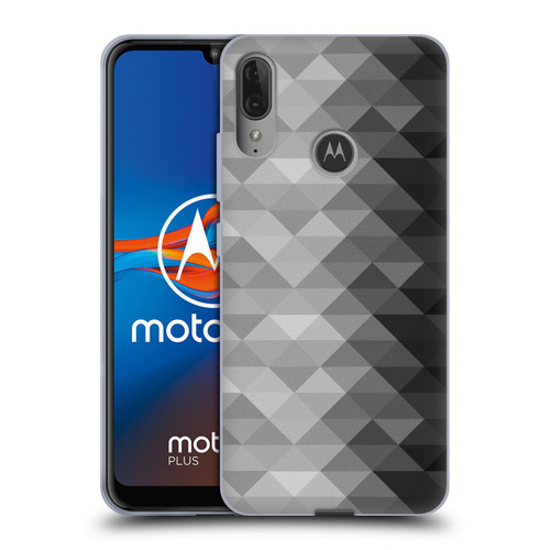 PLdesign Geometric Grayscale Triangle Soft Gel Case for Motorola Moto E6 Plus