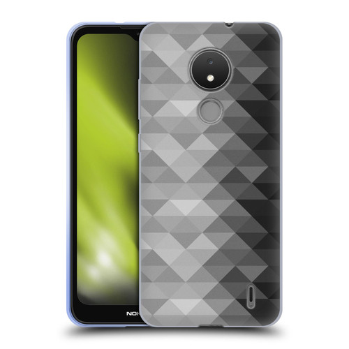 PLdesign Geometric Grayscale Triangle Soft Gel Case for Nokia C21