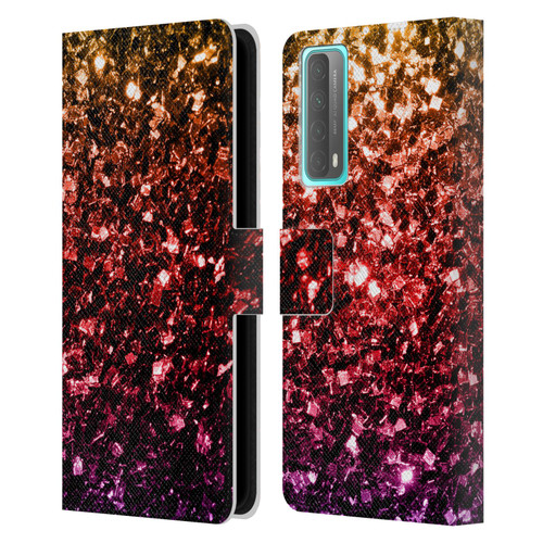 PLdesign Glitter Sparkles Rainbow Leather Book Wallet Case Cover For Huawei P Smart (2021)