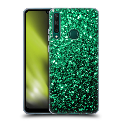 PLdesign Glitter Sparkles Emerald Green Soft Gel Case for Huawei Y6p