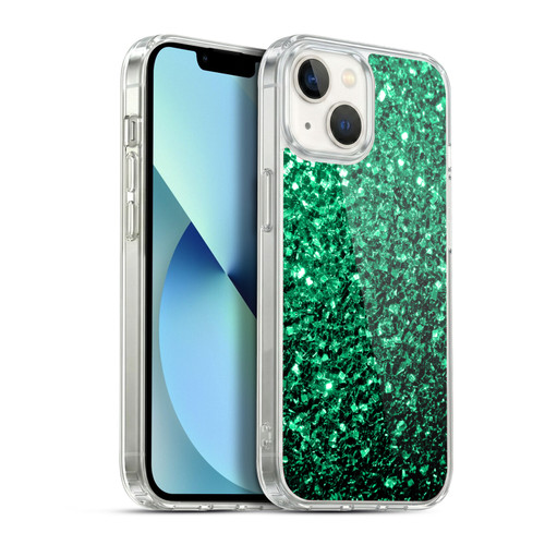 PLdesign Glitter Sparkles Emerald Green Soft Gel Case for Apple iPhone 13