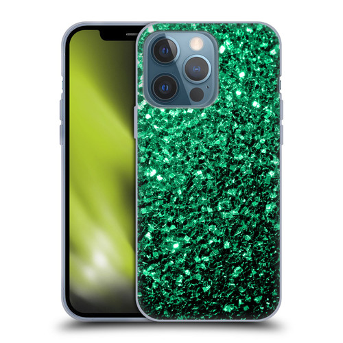 PLdesign Glitter Sparkles Emerald Green Soft Gel Case for Apple iPhone 13 Pro